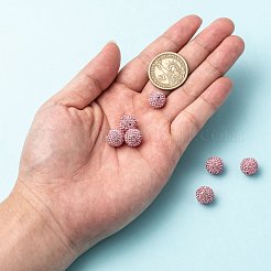 片穴チェコクリスタルラインストーン舗装ディスコボールビーズ  大きな丸いポリマー粘土チェコのラインストーンビーズ  508 _rosaline  12mm（pp9)  穴：1.2mm&nbsp;RB-A059-H12mm-PP9-508