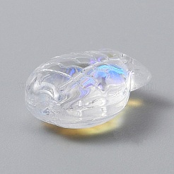 電気メッキガラスビーズ  ABカラーメッキ  魚  カラフル  10x14x6mm  穴：0.8mm&nbsp;EGLA-WH0002-01B