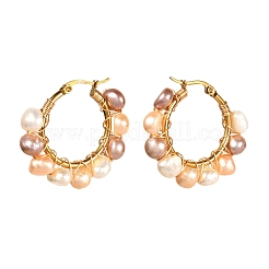 4 Pairs Vintage Natural Pearl Beads Earrings for Girl Women&nbsp;EJEW-JE04643