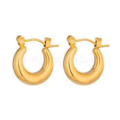 女性用304ステンレスフープピアス  三日月  18KGP本金メッキ  16.6x15mm&nbsp;LW9014