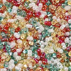4 Colors Christmas Peanut Glass Seed Beads&nbsp;SEED-X0058-07