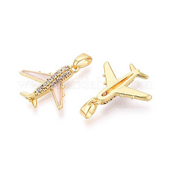 Brass Micro Pave Cubic Zirconia Pendants&nbsp;KK-T073-60A-G