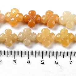 天然石トパーズ翡翠ビーズ連売り  4  - 花びらの花  14x14x5.5mm  穴：1.2mm  約15個/連  7.87''（20センチメートル）&nbsp;G-P520-A08-01