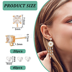 20Pcs Brass Stud Earring Findings&nbsp;KK-BC0009-64