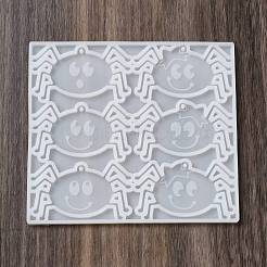 DIY スパイダー ビッグ ペンダント シリコンモールド  レジン型  UVレジン＆エポキシ樹脂のジュエリー作り用  ホワイト  112x125.5x4mm  穴：2mm  クモ：35x60mm&nbsp;DIY-I099-55