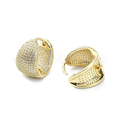 Rack Plating Brass Micro Pave Cubic Zirconia Hoop Earring&nbsp;EJEW-C086-02G