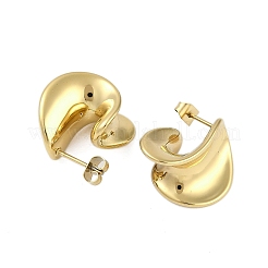 イオンプレーティング（IP）304ステンレススチール製スタッドピアス（女性用）  ゴールドカラー  19x13mm&nbsp;EJEW-K281-29G