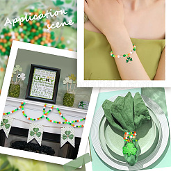 Saint Patrick's Day Theme 1200Pcs 4 Colors Opaque Acrylic Beads&nbsp;MACR-SC0001-81