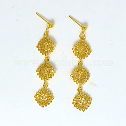 Alloy Flower Stud Dangle Earrings for Women&nbsp;WGBA756-01
