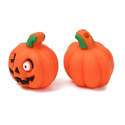 ハロウィンシリコンフォーカルビーズ  ジャック・ランタン  21x21x17mm  穴：3mm&nbsp;SL-CBADC51-19