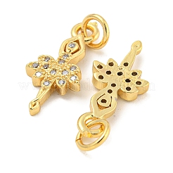 Rack Plating Brass Micro Pave Clear Cubic Zirconia Pendants&nbsp;KK-B093-21G