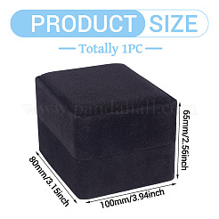 ベルベットのシングルウォッチパッケージボックス  長方形  ブラック  10x8x6.5cm&nbsp;CON-TADJ0001-02D