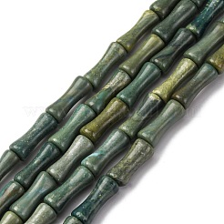 天然寿山翡翠ビーズ連売り  竹の形  12x5mm  穴：0.8mm  約31個/連  15.28インチ（38.8cm）&nbsp;G-L624-G01-12x5mm