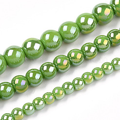 Electroplate Opaque Glass Beads Strands&nbsp;LS-GLAA-T032-P4mm-AB06