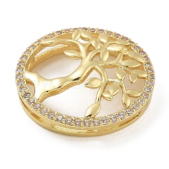 Rack Plating Brass Micro Pave Clear Cubic Zirconia Slide Charms&nbsp;KK-A234-013G