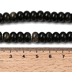 Natural Golden Sheen Obsidian Beads Strands&nbsp;G-A280-A15-02