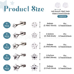 40Pcs 5 Size Crystal Rhinestone Tiny Star Stud Earrings&nbsp;EJEW-TA0001-13