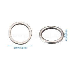 304ステンレススチールリンクリング  リング  ステンレス鋼色  20x2mm&nbsp;STAS-TA0004-52