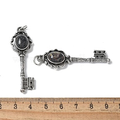 Key Brass Natural Dragon Blood Big Pendants&nbsp;KK-D361-01AS-34