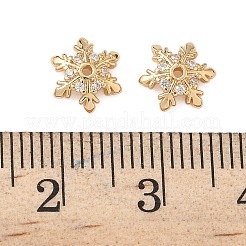 Brass Micro Pave Clear Cubic Zirconia Bead Caps&nbsp;KK-S350-11G