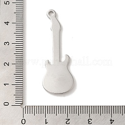 304ステンレスペンダント  ギターチャーム  ステンレス鋼色  41.5x14.5x1.5mm  穴：2mm&nbsp;STAS-C110-10P