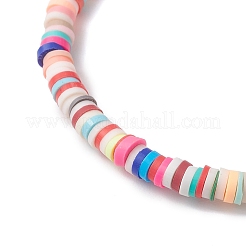 Starfish Handmade Polymer Clay Heishi & Synthetic Turquoise  Beaded Stretch Bracelets for Women&nbsp;BJEW-JB12168