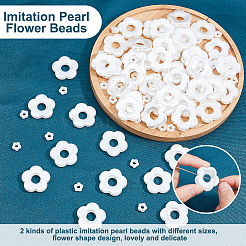 100Pcs 2 Style ABS Plastic Imitation Pearl Beads&nbsp;OACR-AR0001-11