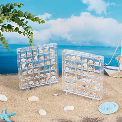 2Pcs 2 Styles Square Transparent Acrylic Shell Bead Containers with Magnetic Lid&nbsp;CON-WR0001-19
