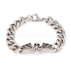 Stainless Steel Cuban Link Chian Bracelets&nbsp;BJEW-D379-03ASP
