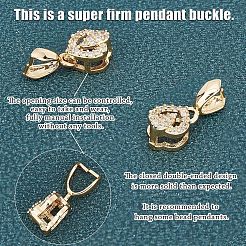 16Pcs 4 Style Brass Micro Pave Cubic Zirconia Ice Pick Pinch Bails&nbsp;ZIRC-FH0001-08
