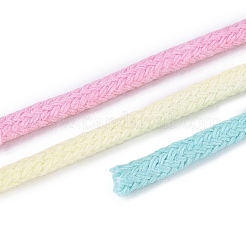 50mセグメント染色マクラメコットンコード  丸編みロープ  壁掛け用  工芸  ギフト包装  カラフル  3mm  約54.68ヤード（50m）/ロール&nbsp;OCOR-Q060-01A-05