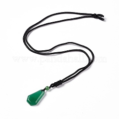 Gemstone Hexagon Pendant Necklace with Nylon Cord for Men Women&nbsp;NJEW-G094-A