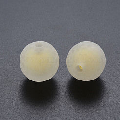 透明なアクリルビーズ  二層ビーズ  多面カット  艶消し  ラウンド  シャンパンイエロー  16mm  穴：3mm  約205個/500g&nbsp;TACR-S152-14C-A10