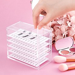 長方形の5層アクリルまつげ収納ボックス  アクリル絵の具パレット付き  透明  2個/セット&nbsp;MRMJ-OC0001-95