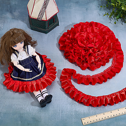 サテンのリボン  洋服アクセサリー用  レッド  0.5x40mm  約21.87ヤード（20m）/ロール&nbsp;SRIB-WH0030-01A