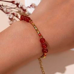 Natural Carnelian & Synthetic Non-magnetic Hematite Beaded Bracelets for Women&nbsp;YQ4931