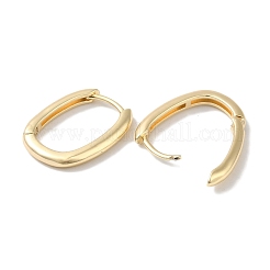 女性のための長方形の真鍮のハギーフープピアス  18KGP本金メッキ  18x14x2.5mm&nbsp;EJEW-U008-12G