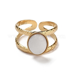 Ion Plating(IP) 304 Stainless Steel Open Cuff Rings&nbsp;RJEW-F167-04G-03