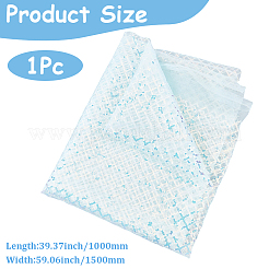 1mのポリエステルとPVCのスパンコールメッシュ生地  服装アクセサリー  シアン  1500x0.5mm&nbsp;DIY-CY0003-54A