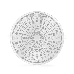 丸いアクリル振り子板  トーキングボード  スピリットボード  太陽と月と星の模様  透明  220mm&nbsp;WICR-PW0003-001