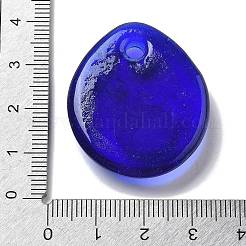 手作りナザールボンジュウランプワークペンダント  ティアドロップ  35x30x8mm  穴：4mm&nbsp;LAMP-F035-10A