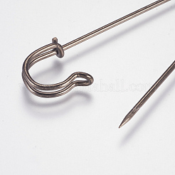 アイアン製ブローチパーツ  キルトピン  ガンメタ色  101x19mm  ピン：2mm&nbsp;IFIN-WH0007-01B