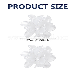フラワーアクリルスタッドピアス1組  ホワイト  27mm&nbsp;EJEW-LP0008-005A