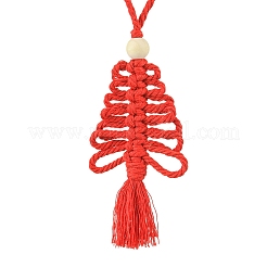 3Pcs 3 Colors Handmade Macrame Cotton Christmas Tree Pendant Decoration&nbsp;HJEW-JM02708