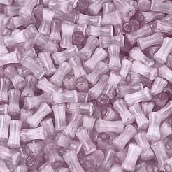 Fgbグレードaドローベンチスタイルガラスシードビーズ  竹の共同  模造キャットアイビーズ  プラム  7.5x3.5~4mm  穴：1.2~1.5mm  約3000個/ポンド&nbsp;SEED-Q040-01A-16