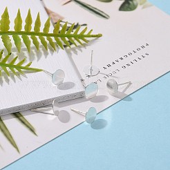 925スターリングシルバー製スタッドピアスパーツ  スタンプ925個付きイヤリングポスト  銀  11.5mm  トレイ：7mm  ピン：0.8mm&nbsp;X-STER-K167-045F-S