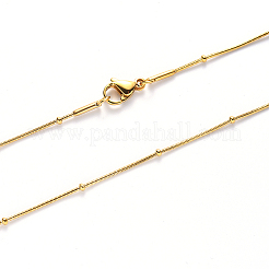 PVD Vacuum Plating 304 Stainless Steel Round Snake Chain Necklace&nbsp;NJEW-S420-009C-G