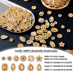100Pcs Teardrop/Heart/Star Sew on Rhinestones&nbsp;GACR-TA0001-07G