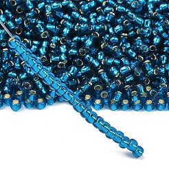 トーホー 8/0ラウンドビーズ  日本製シードビーズ  （23bd）アクアシルバー裏地  3mm  穴：1mm  約222個/10g&nbsp;X-SEED-TR08-0023BD