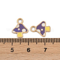 304ステンレススチールエナメルチャーム  イオンプレーティング（ip）  18KGP本金メッキ  キノコ  12.5x10x1mm  穴：2.5mm&nbsp;STAS-G357-21G-01